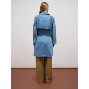 Oltre - Gabardina de mezcla de denim y viscosa - Light - blue