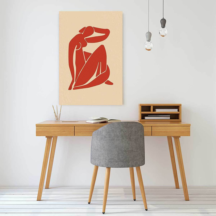 Tableau organique femme rouge  Toile imprimée