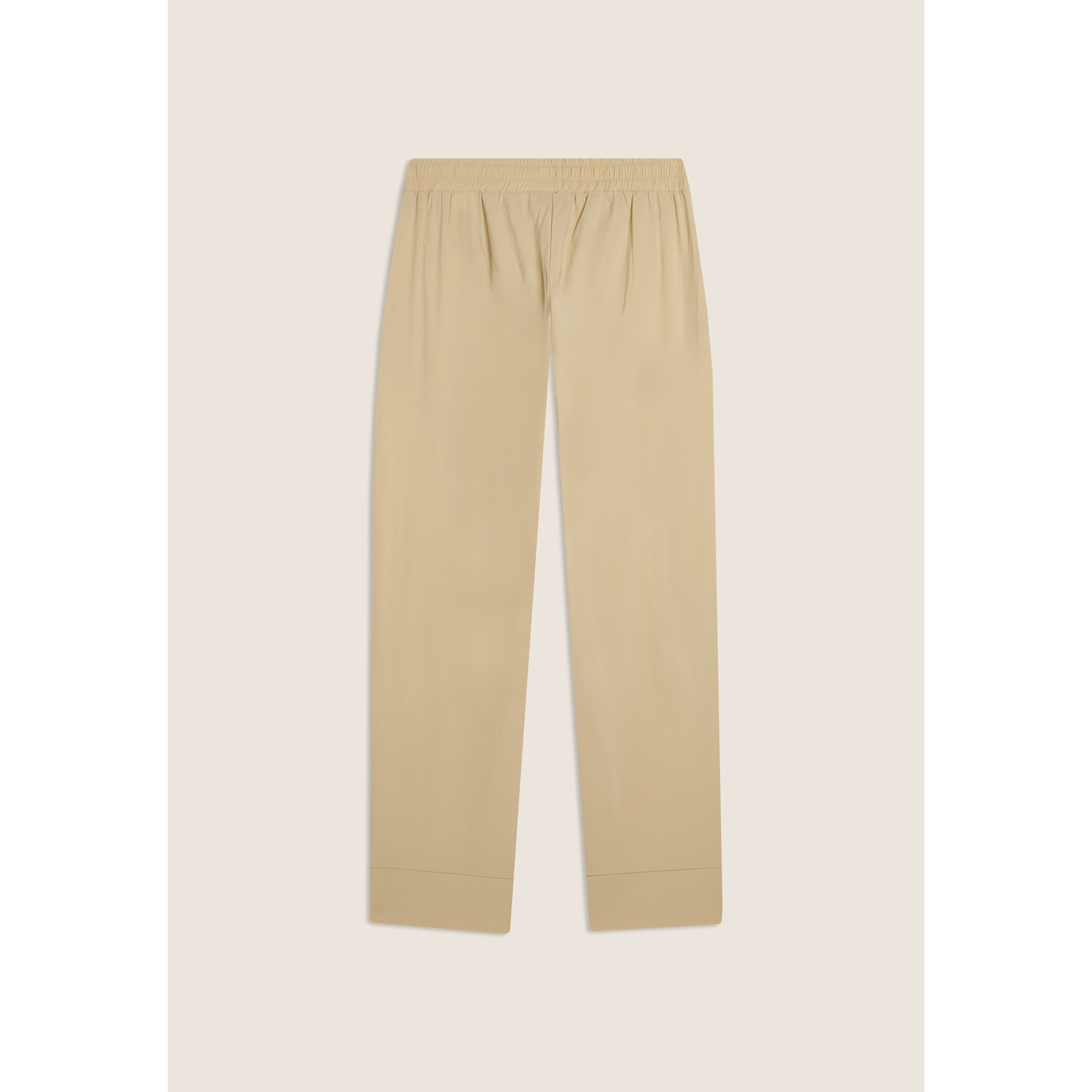 Pantaloni Cropped Fit a Carota in Popeline elasticizzato