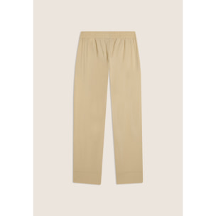 Pantaloni Cropped Fit a Carota in Popeline elasticizzato