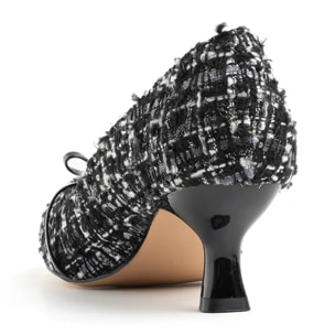 Decolleté fantasia in bouclé - NERO