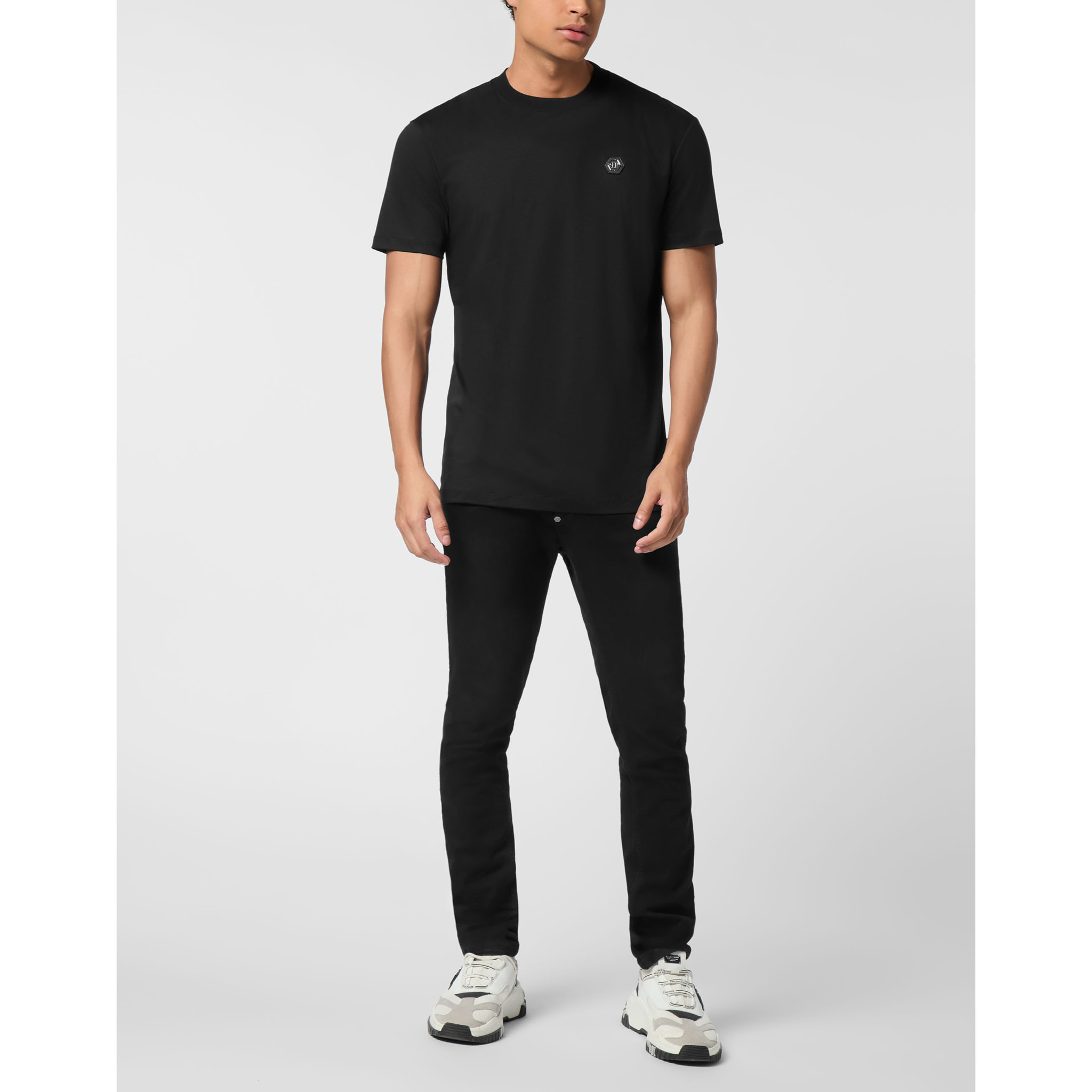 PHILIPP PLEIN Camiseta de cuello redondo y manga corta HEXAGON