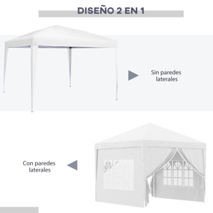 Conjunto de Carpa Incluye 1 Carpa Plegable 3x3 m Impermeable con 4 Paredes Desmontables y 2 Paredes Laterales 3x2 m para Carpa 3x3 m o 3x6 m Blanco