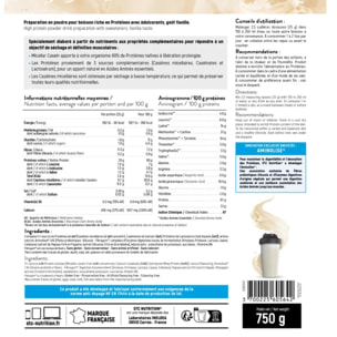 STC NUTRITION - Micellar Casein - Préparation en poudre pour boisson riche en protéines, BCAA, glutamine - Séchage & Définition musculaires - 100% Digeste - Goût Chocolat - 30 Shakers - 750g - Vanille