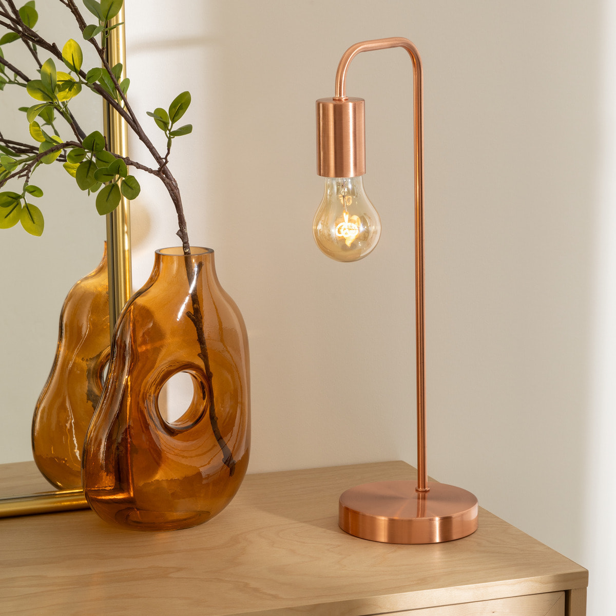 Lampe "Keli" cuivre - métal H45 cm