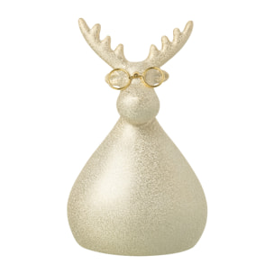 J-Line figurine Renne - porcelaine - blanc/or - small