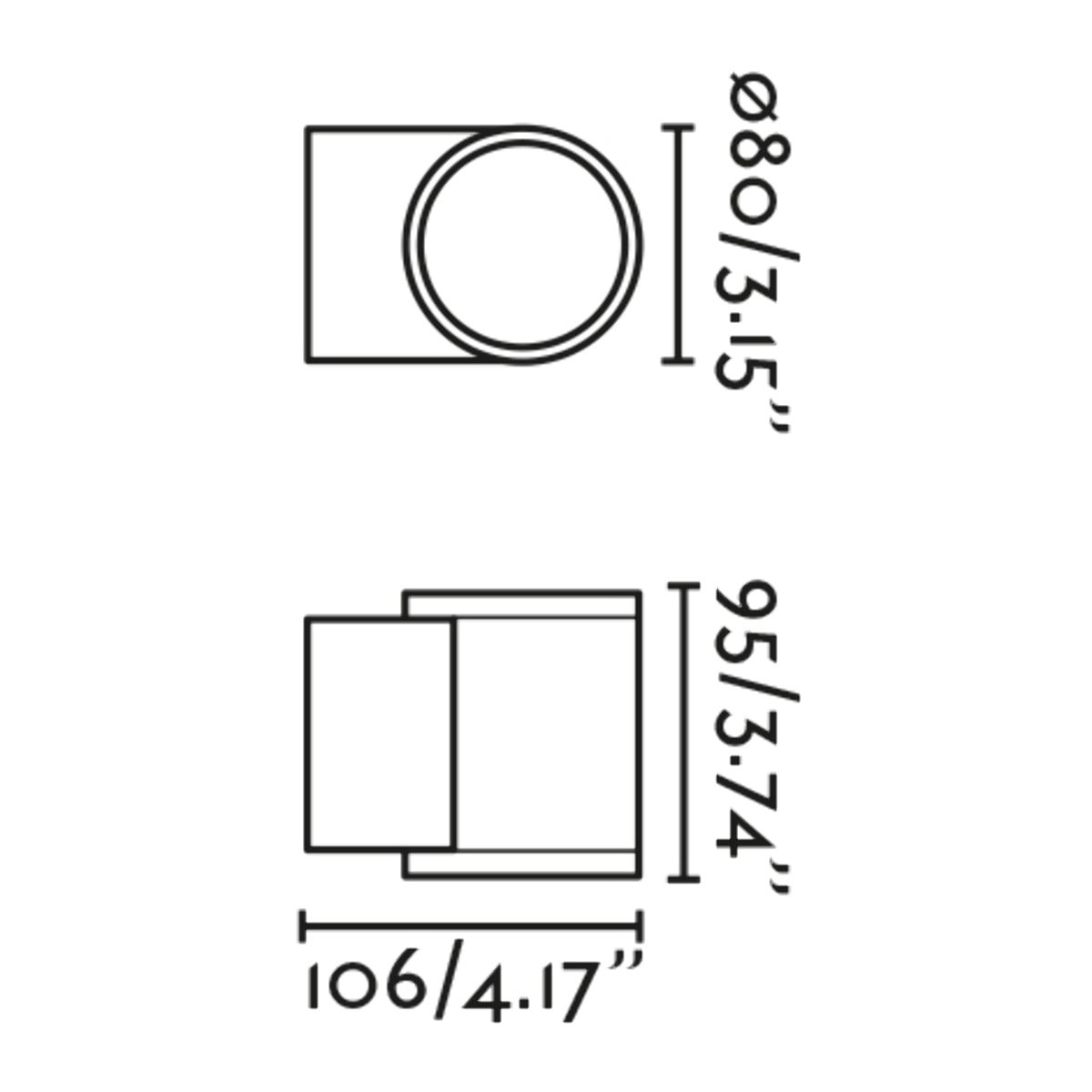 TOND 1L Lámpara aplique gris oscuro 2700K