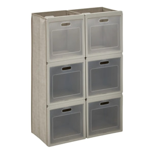 Rangement 6 cases pliable Cube'N Door 61x91cm beige