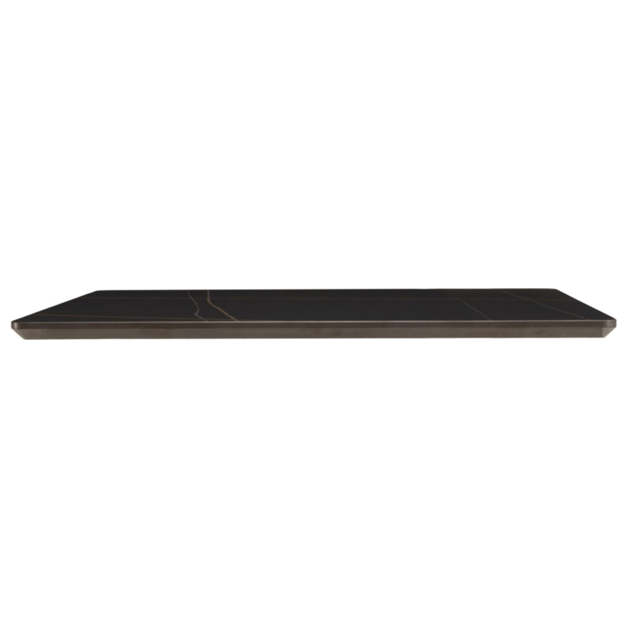 ICARE - Ensemble n°1: table bistrot 70x70cm pliable en céramique marbré noir