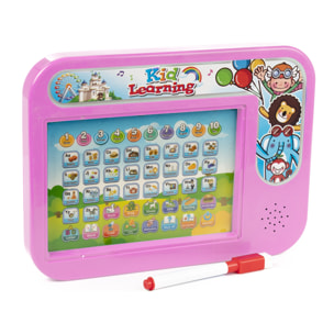 Macchina per l'apprendimento dell'inglese con suoni e lavagna.