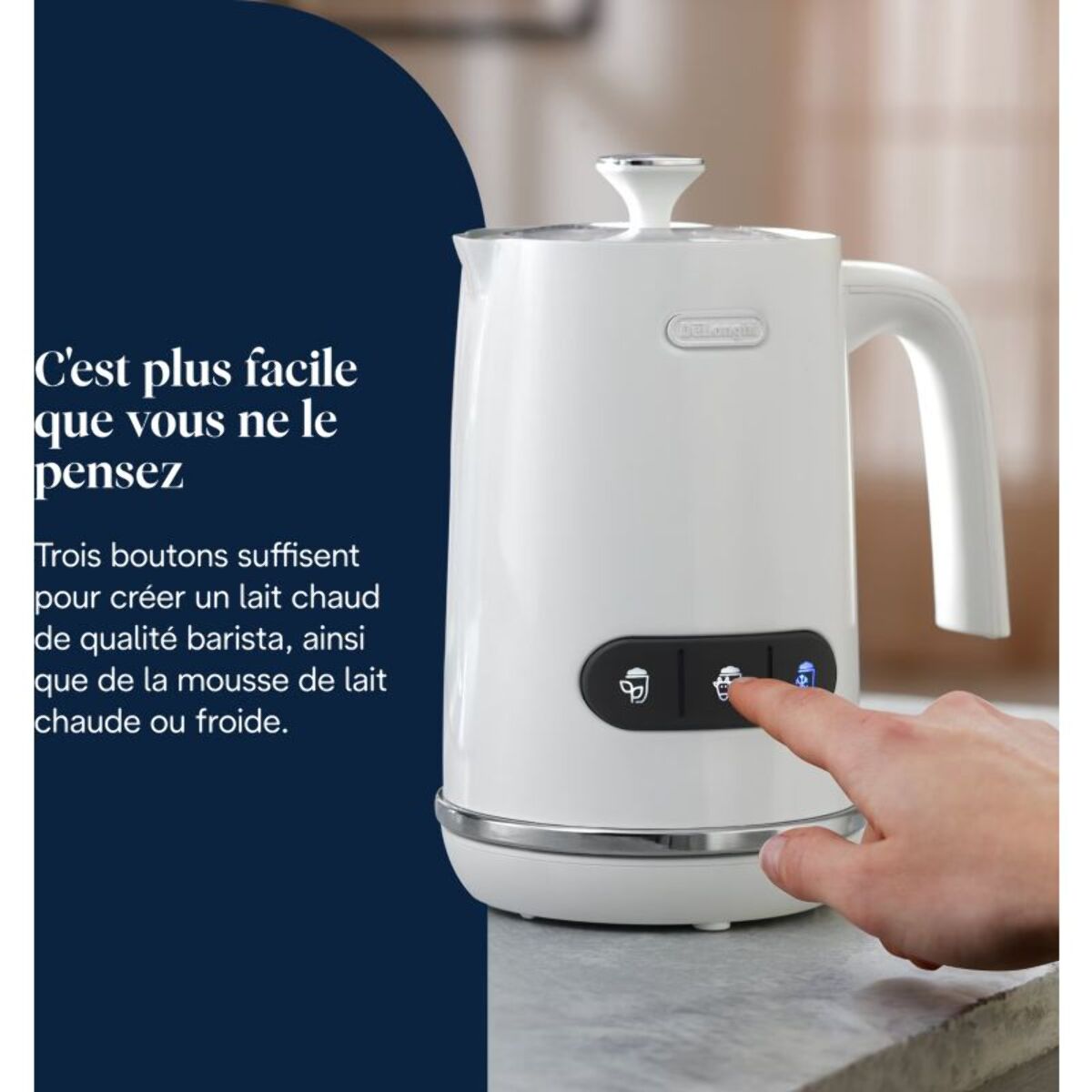 Mousseur à lait DELONGHI LatteMix Métal EMF3.W