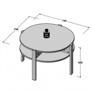 Table basse ronde en bois avec niches - 5 coloris - BAGO