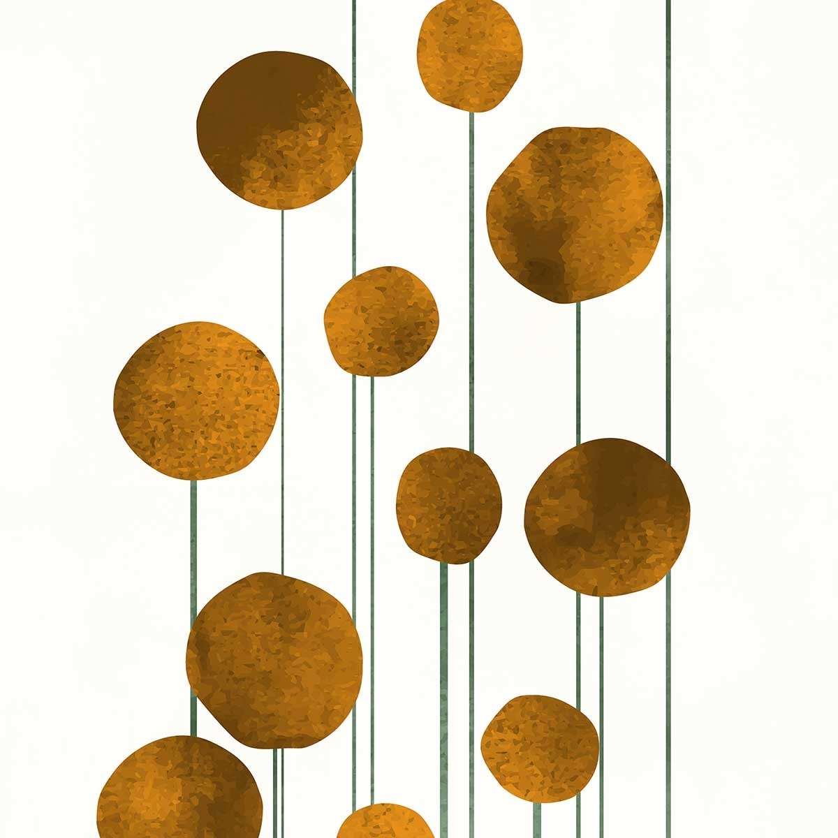 Affiche Fleurs d'eau dorées Affiche sous cadre noir
