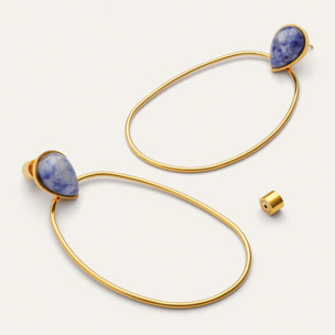 Pendientes Catalina Oval Acero Baño Oro