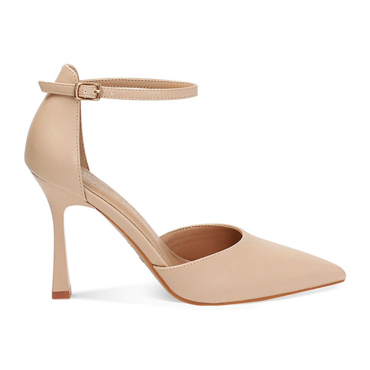Décolleté open shank donna beige, tacco 10 cm