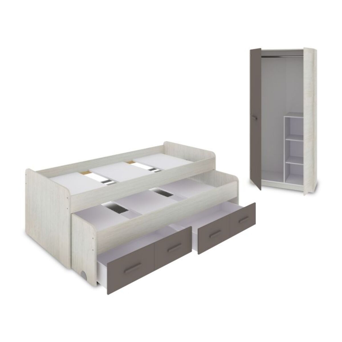 Dormitorio juvenil Axim Plus Blanco Alpes - Basalto