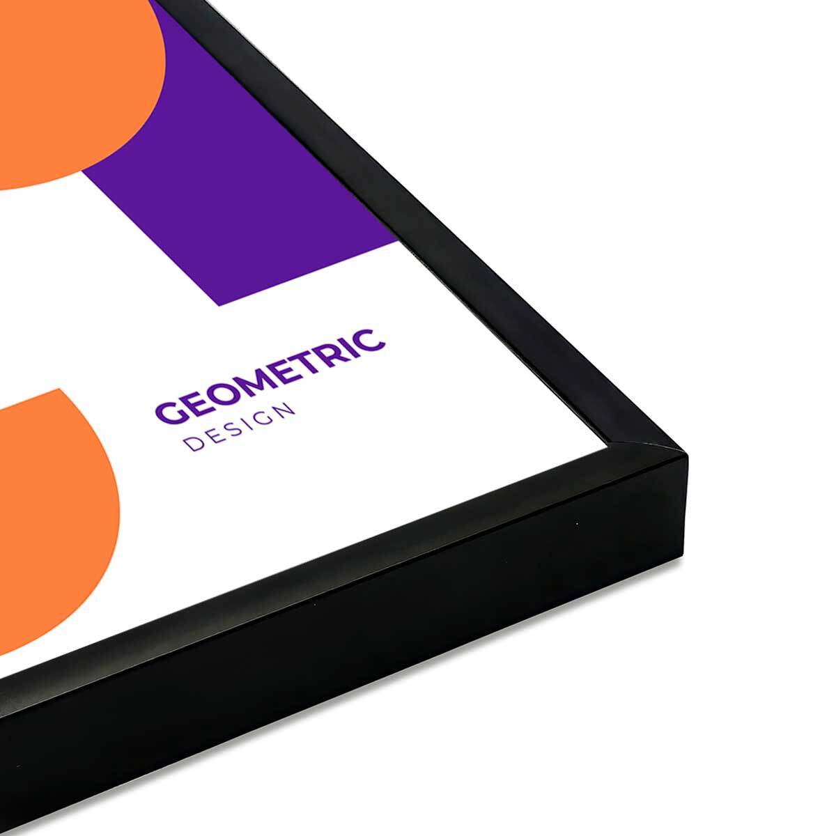 Affiche encadrée géométrique cercles violet orange Affiche + cadre en métal - Noir