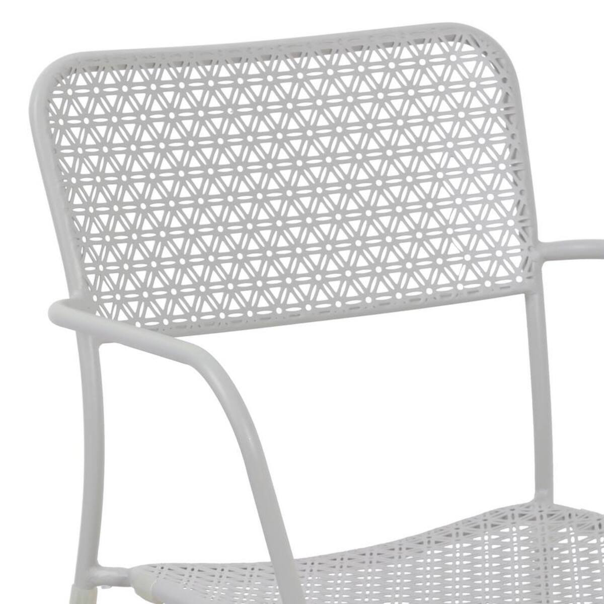 Set 4 sedie da giardino con braccioli motivo floreale grigio - Aura