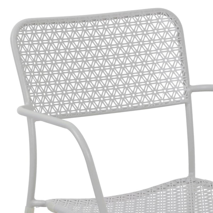 Set 4 sedie da giardino con braccioli motivo floreale grigio - Aura