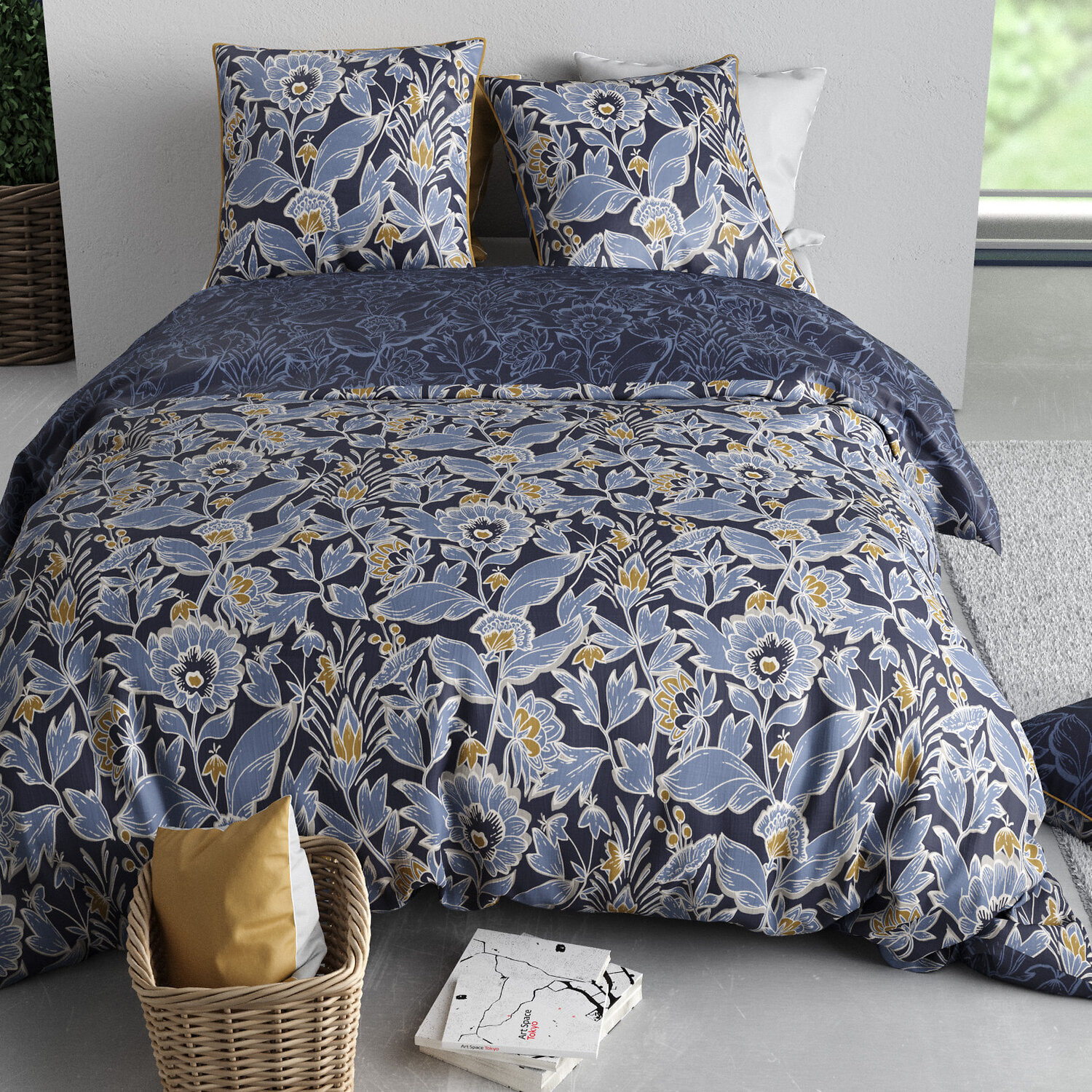 Parure housse de couette 3pcs 100% coton 57 fils penelope