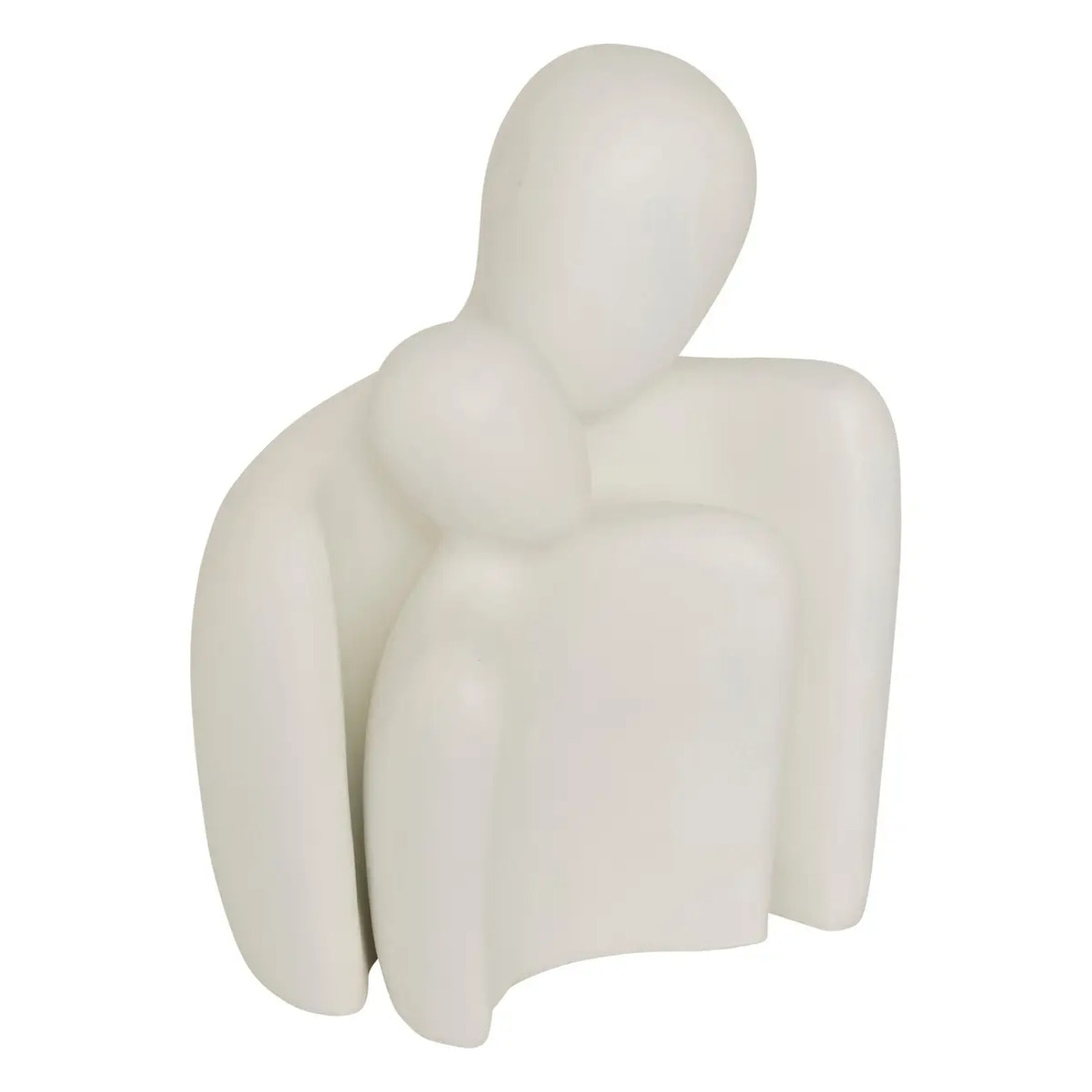 Statue couple résine Rima H.22,5cm blanc