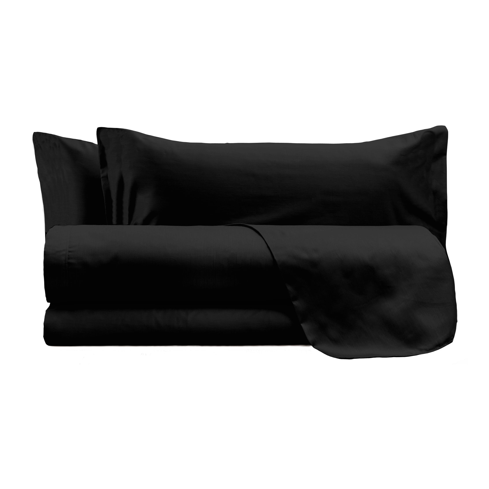 COMPLETO LETTO MAX COLOR, 100% Cotone, Made in Italy - NERO