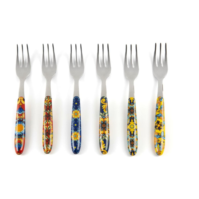 Set 6 Forchette Dolce Excelsa – Trinacria, Acciaio Multicolore
