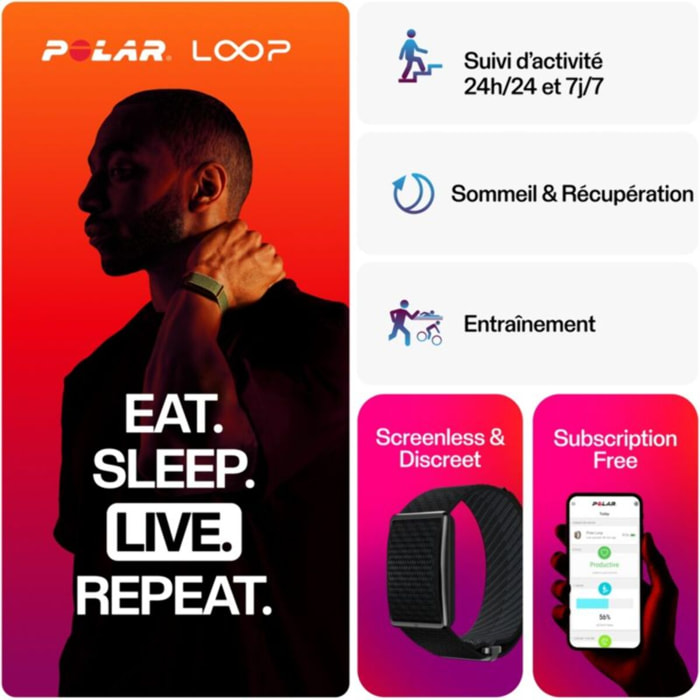 Bracelet connecté POLAR Loop Night Black