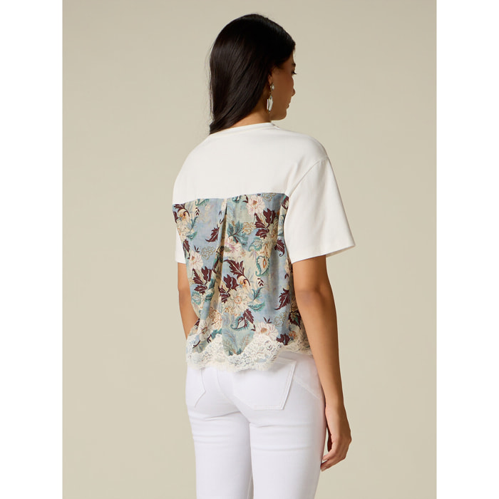 Oltre - Camiseta con detalle en la espalda - Blanco