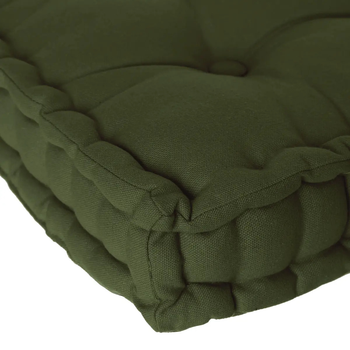 Coussin de sol vert kaki 40x40cm
