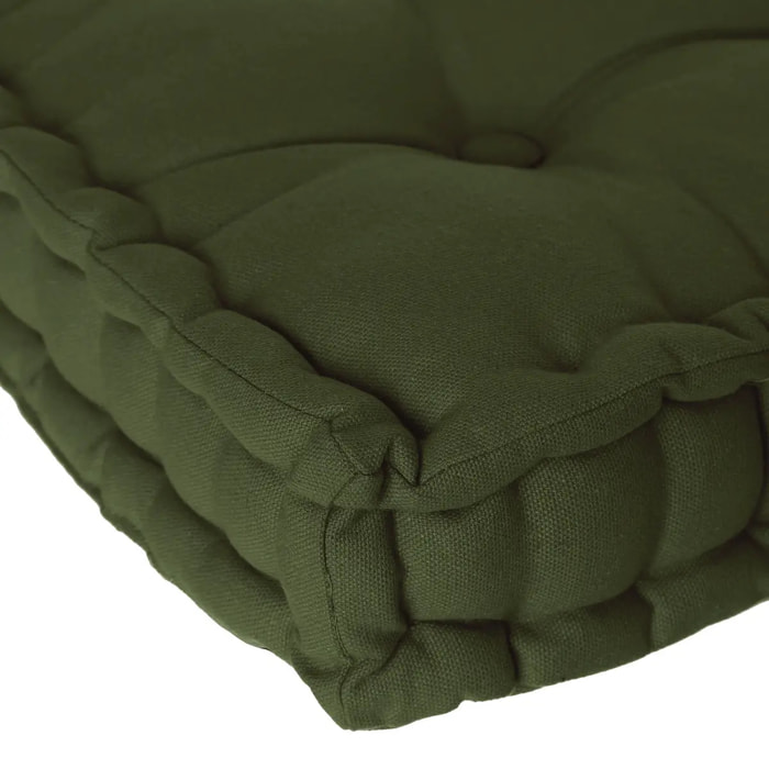 Coussin de sol vert kaki 40x40cm