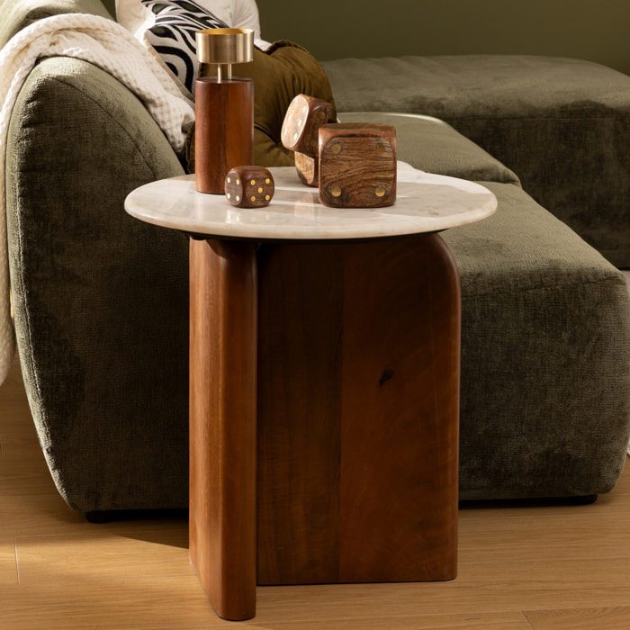 Table d'appoint "Nanda" blanc 56,5x5151cm