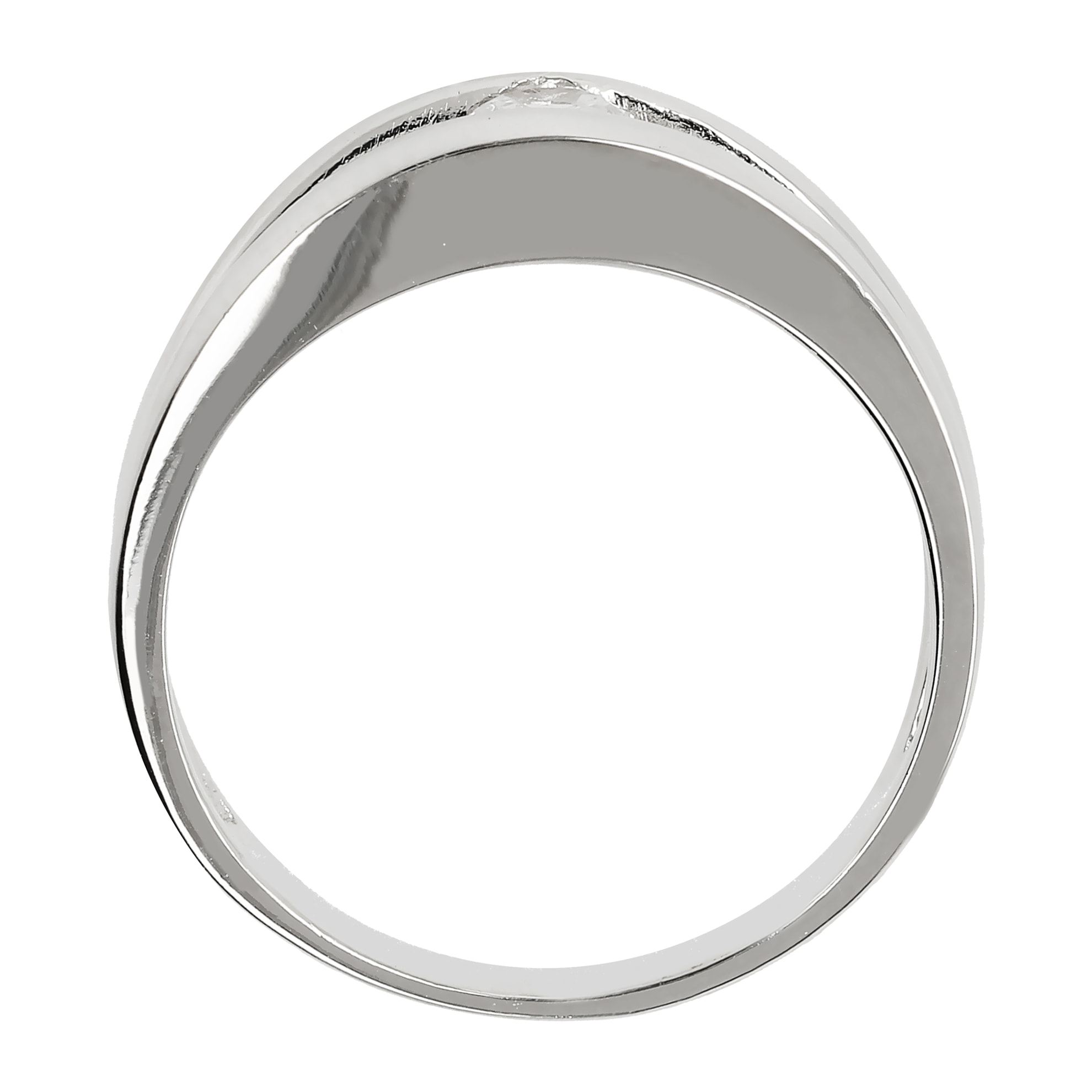 Anello Solitario Doppio con Cubic Zirconia in Argento 925