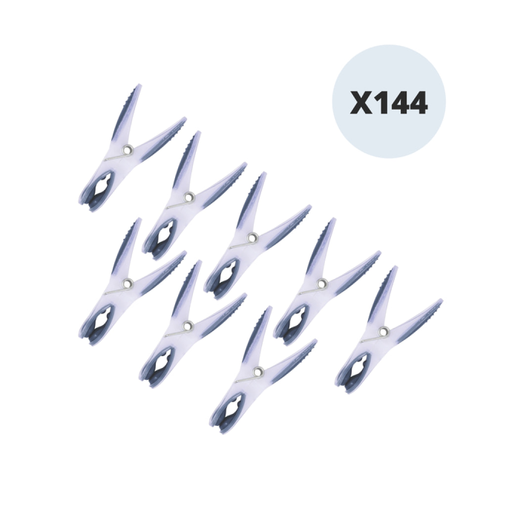 Lot de 120 pinces à linge bi-matières grises MSV