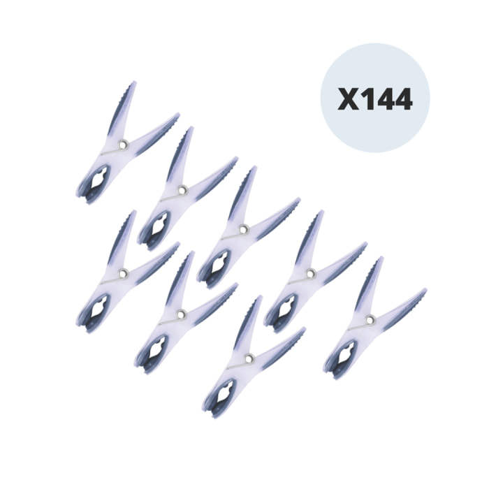 Lot de 120 pinces à linge bi-matières grises MSV