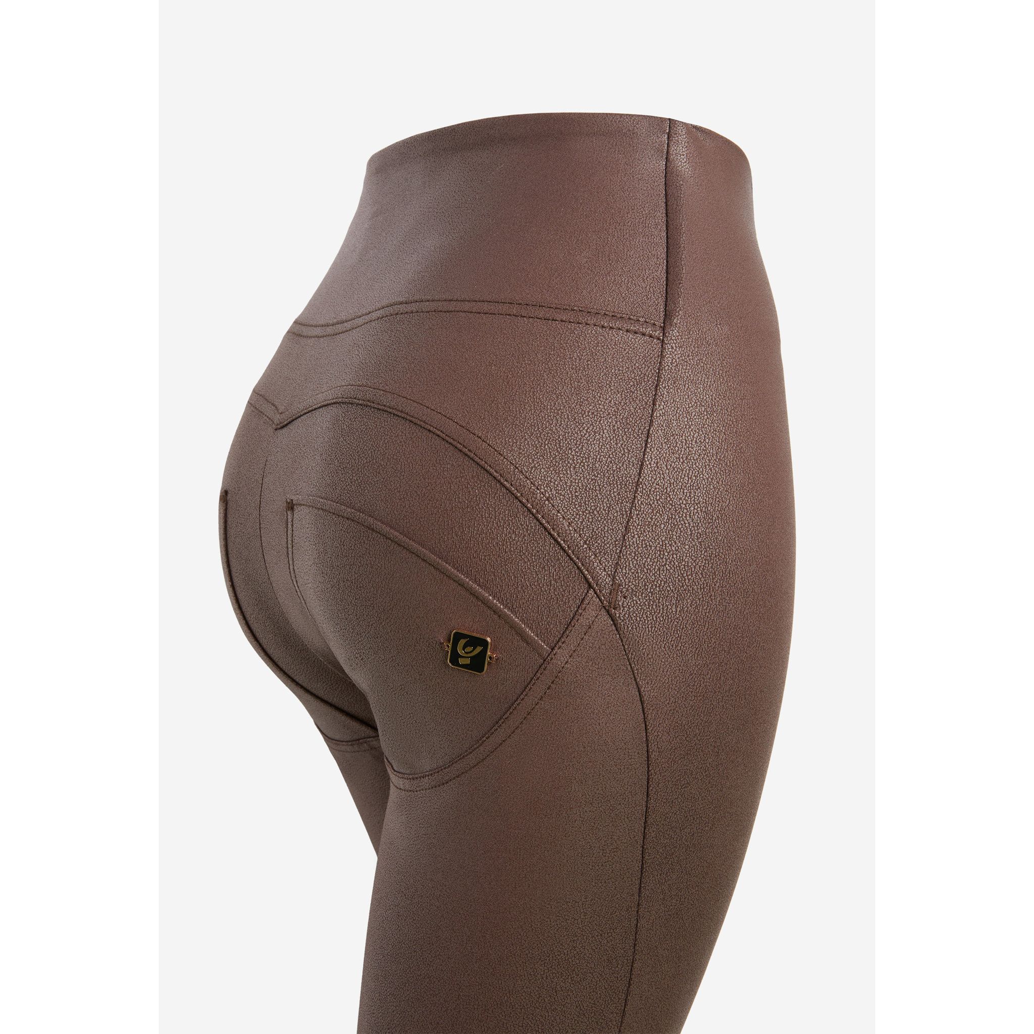 Pantaloni push up WR.UP® in similpelle con vita altissima