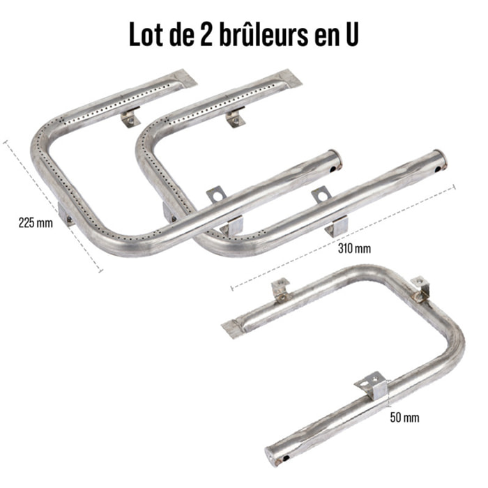 Lot 2 brûleurs en u