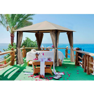 Tonnelle à 4 rideaux - Taupe