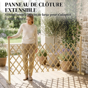 Barrière extensible - 180x30x90cm - bois pré-huilé