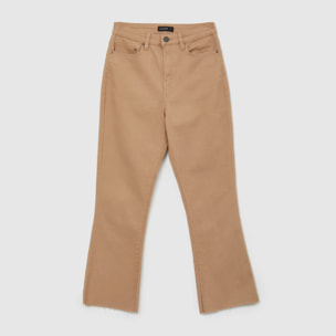 Pantalone cropped flare in cotone