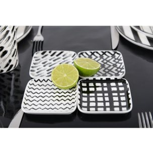 Coupelles noires et blanches 9.5cm - lot de 4