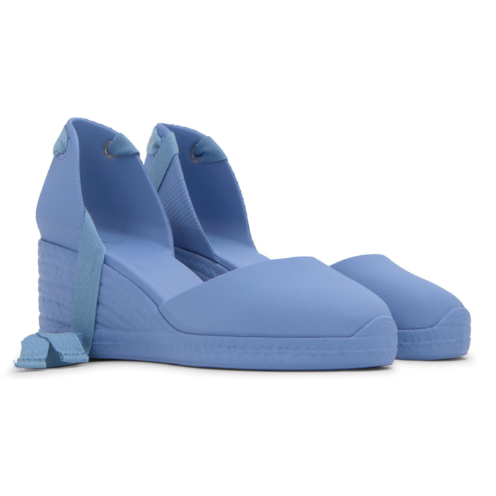 Alpargata Careen cuña en eva de caña de azúcar con cintas