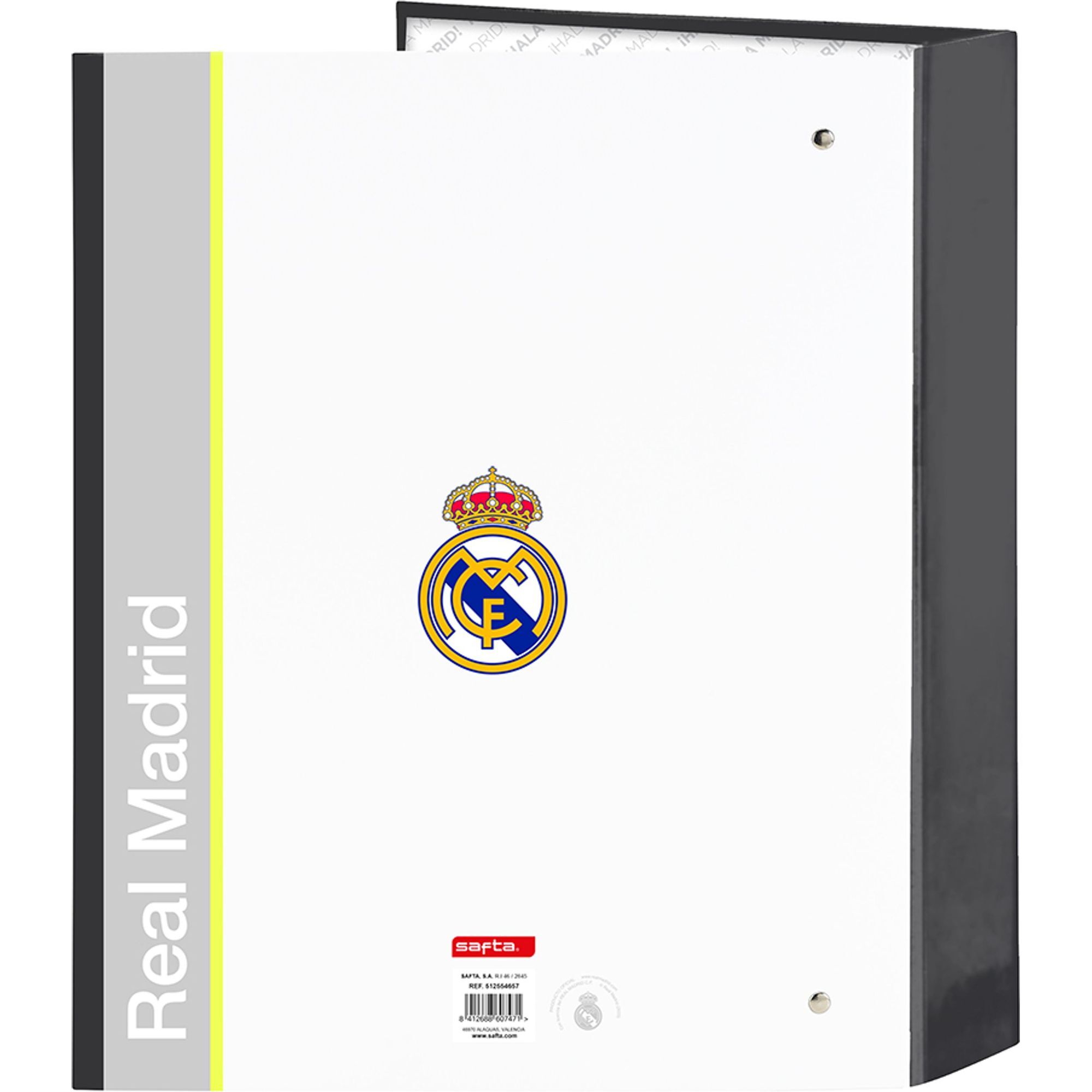 Carpeta f. 4 anillas 35mm lomo ancho real madrid equip. 25/26