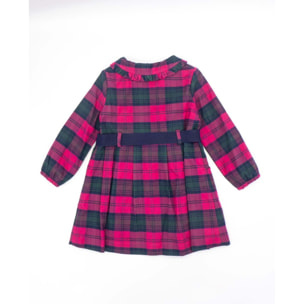 Vestido a cuadros con volante y cinturón