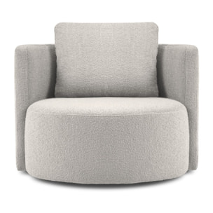 Fauteuil pivotant "Adam" en bouclé gris clair