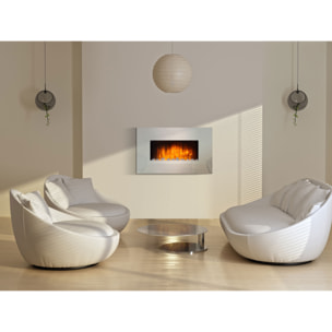 Chimenea eléctrica mural 2kW en cristal templado con efecto espejo CHE-450 PURLINE