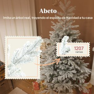 Árbol de Navidad Artificial 180 cm, Árbol de Navidad Nevado, Abeto Artificial con 1207 Ramas Articuladas, Base Plegable, Fácil de Montar, Decoración para Hogar, Oficina, Fiestas