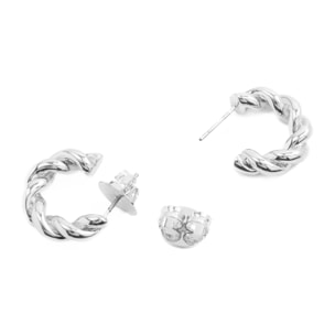 Pendientes de 17mm de diámetro acabado plata
