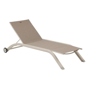 Transat "Jimani" badianne & argile 2 roues en aluminium et texaline