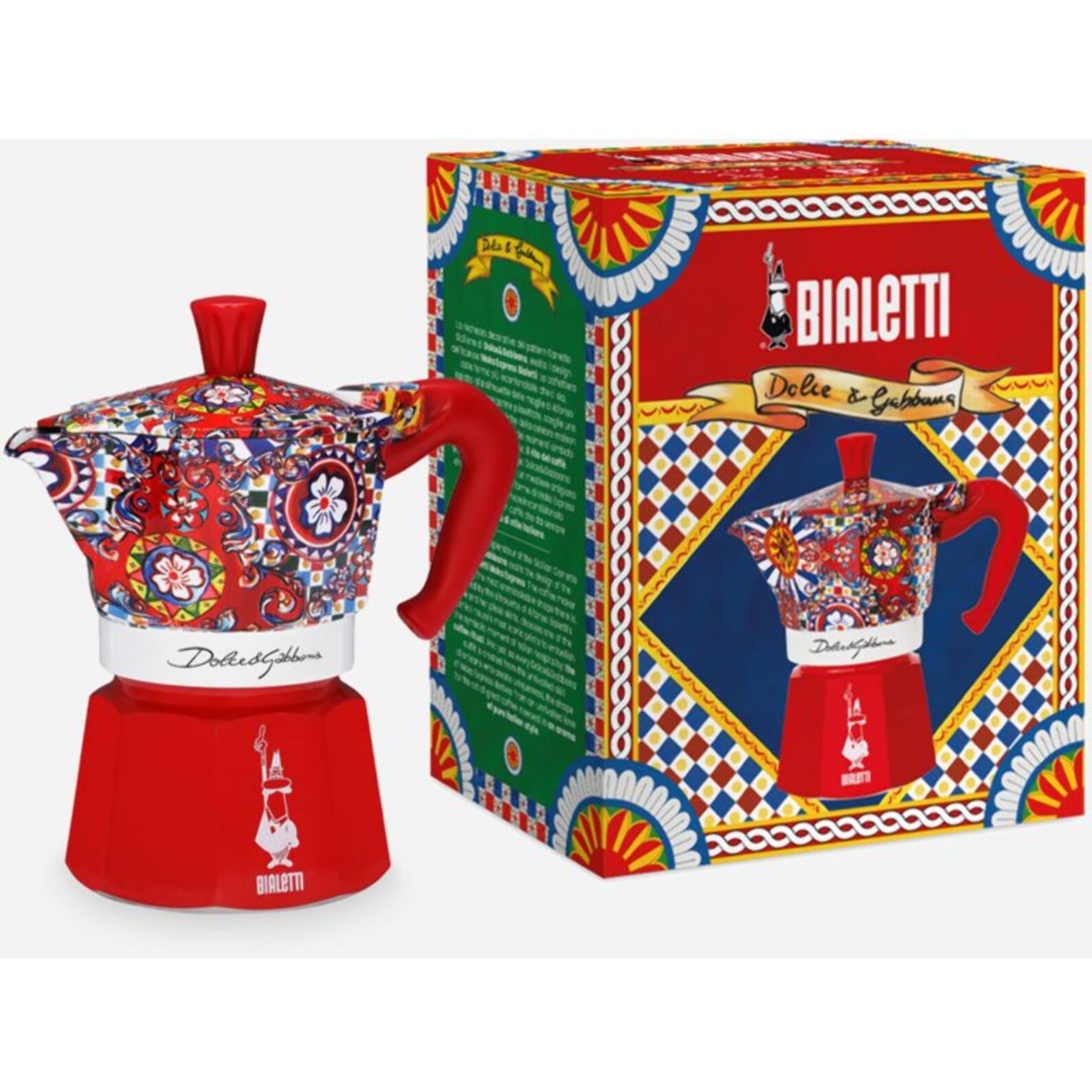 Cafetière italienne BIALETTI Moka Express Rouge Dolce&Gabbana - capacité 3 tasses